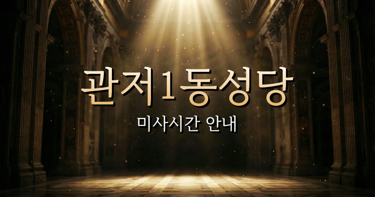 관저1동성당 미사시간 | 대전교구 1