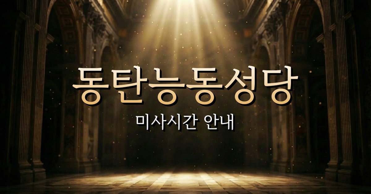 동탄능동성당 미사시간 (동탄산 근처 성당) 1