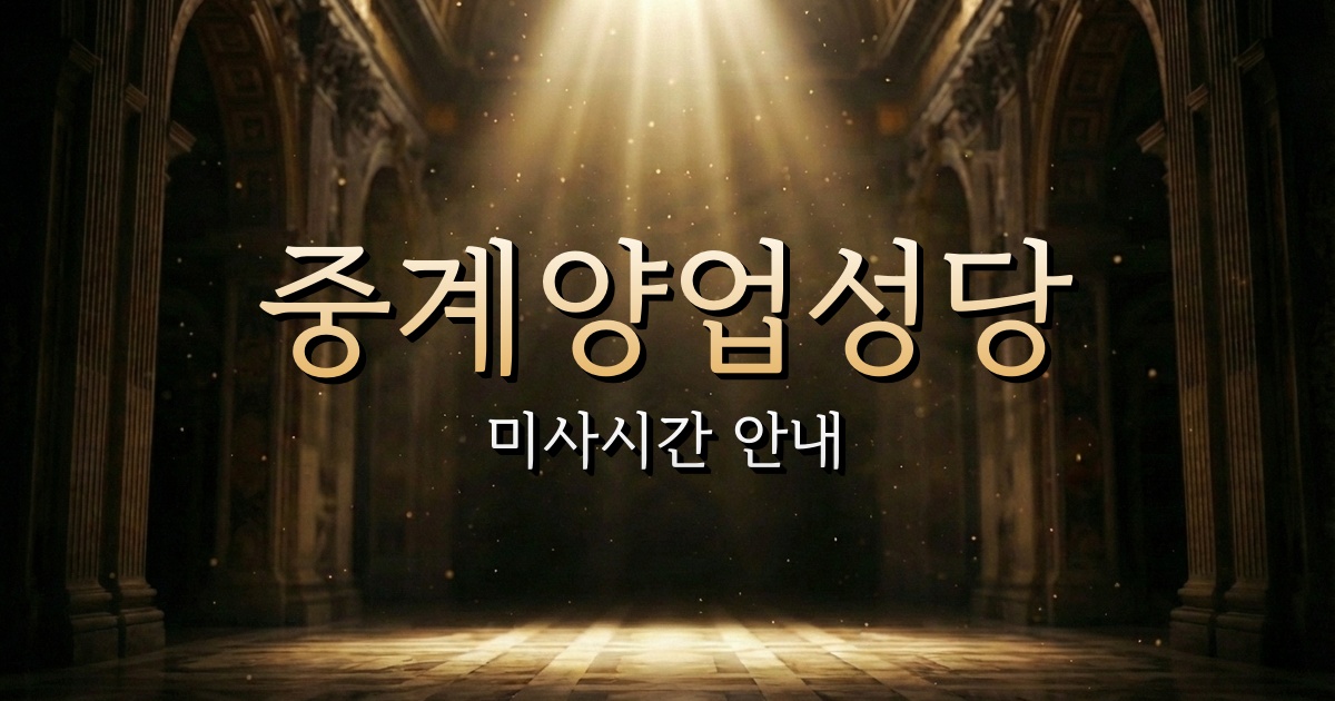 중계양업성당 미사시간 | 서울대교구 1