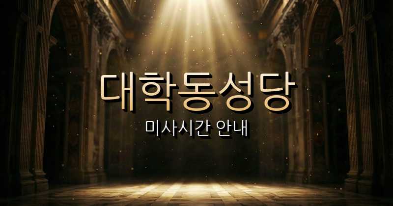 대학동성당 미사시간 1