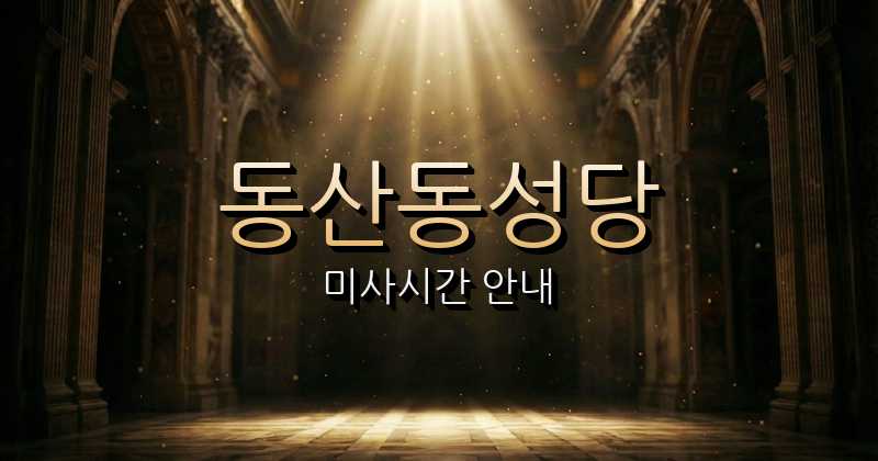 동산동성당 미사시간 안내 | 광주대교구 6