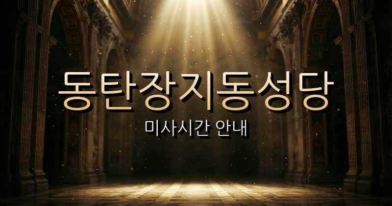 동탄장지동성당 미사시간 안내 | 수원교구 2