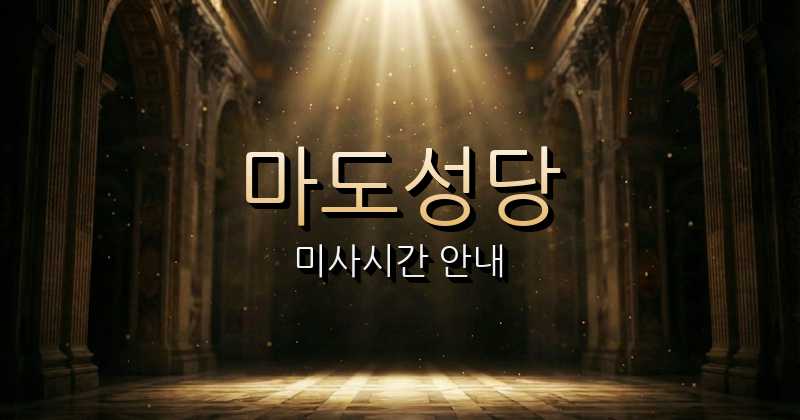 마도성당 미사시간 안내 | 수원교구 1