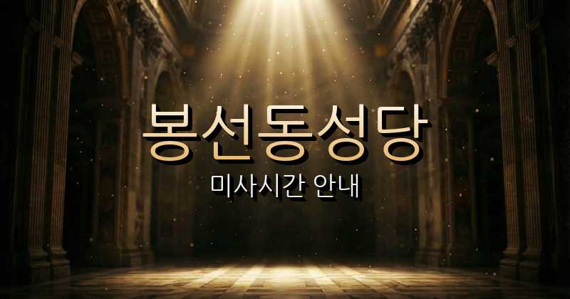 봉선동성당 미사시간 | 광주대교구 1
