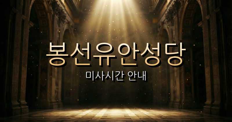 봉선유안성당 미사시간 | 광주대교구 1