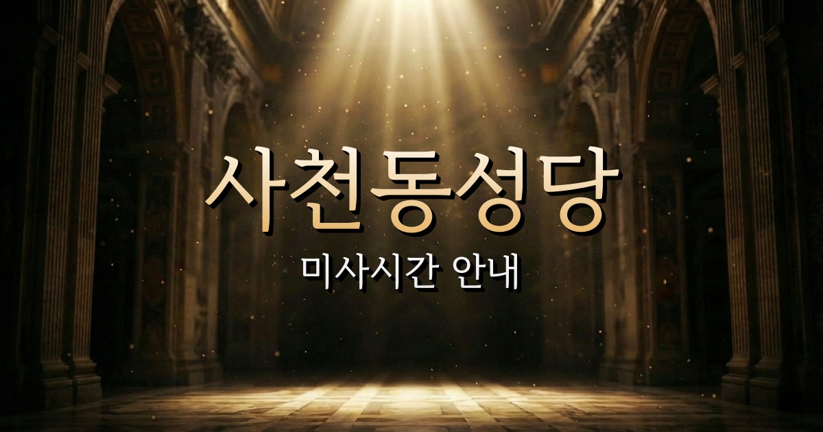 사천동성당 미사시간 | 청주교구 1