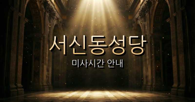 서신동성당 미사시간 | 전주교구 2