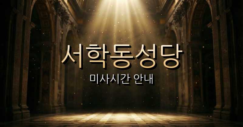 서학동성당 미사시간 | 전주교구 1