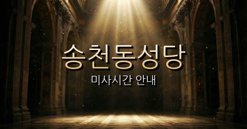 송천동성당 미사시간 | 전주교구 2