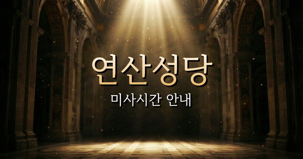 연산성당 미사시간 | 부산교구 1
