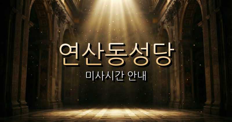 연산동성당 미사시간 안내 | 광주대교구 9