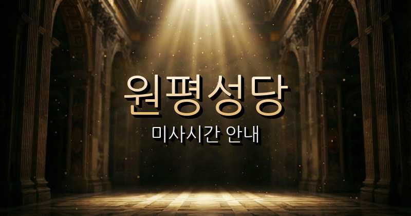 원평성당 미사시간 | 전주교구 5