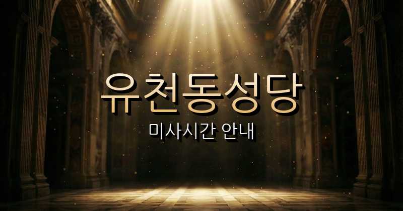 유천동성당 미사시간 | 대전교구 1