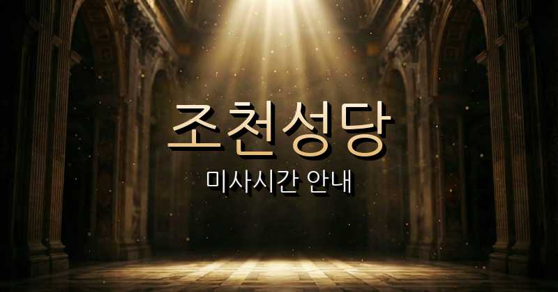 조천성당 미사시간 | 제주교구 1