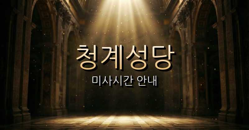 청계성당 미사시간 | 수원교구 1