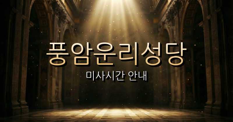 풍암운리성당 미사시간 | 광주대교구 1