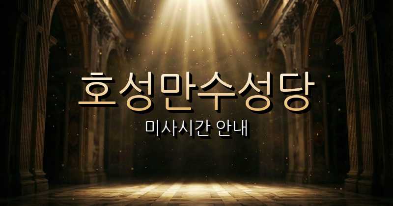 호성만수성당 미사시간 | 마산교구 2