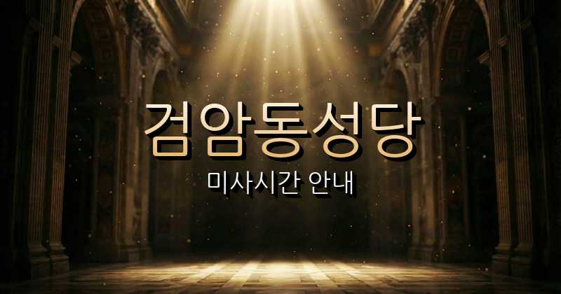 검암동성당 미사시간 | 인천교구 1