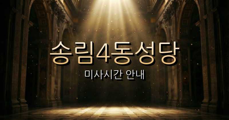 송림4동성당 미사시간 | 인천교구 1