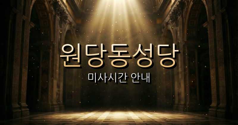 원당동성당 미사시간 | 인천교구 1