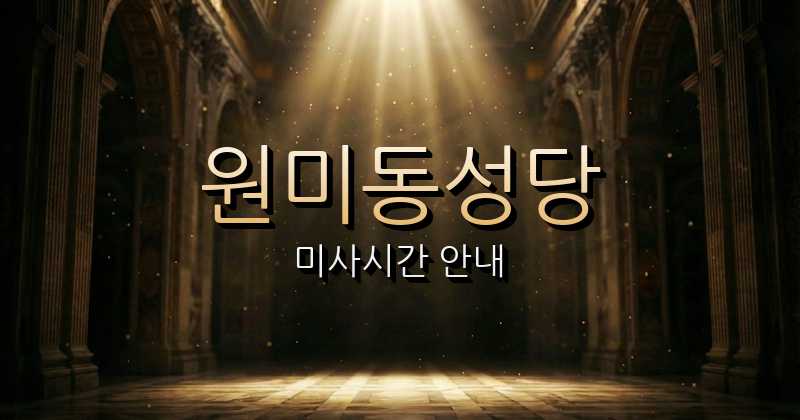 원미동성당 미사시간 | 수원교구 2