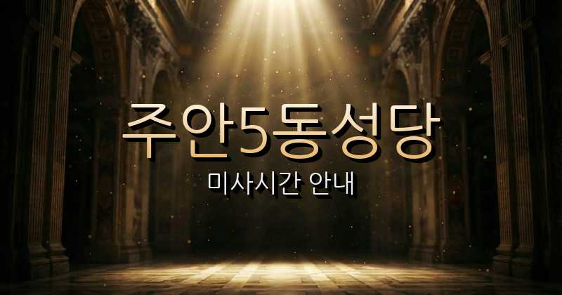 주안5동성당 미사시간 | 인천교구 1