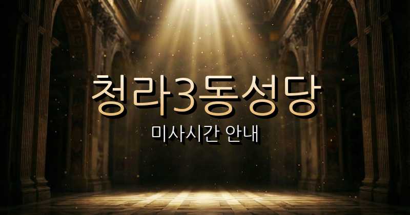 청라3동성당 미사시간 | 인천교구 1